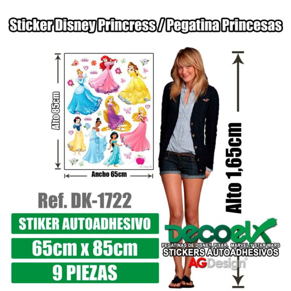 Detalles Sticker Infantil Princesas Disney DK-1722