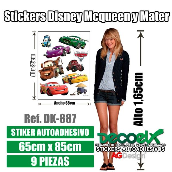 Stickers Infantiles Disney McQueen y Mater DK-887 Detalles