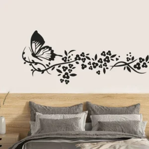 Flores y mariposa